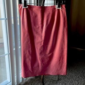 Pink leather skirt